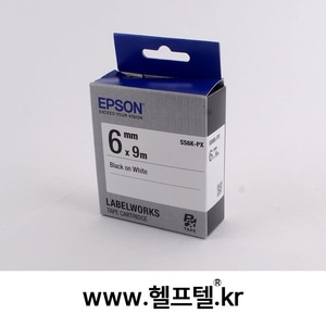 라벨테이프 엡손 정품 SS6K-PX 흰색바탕 검정글씨