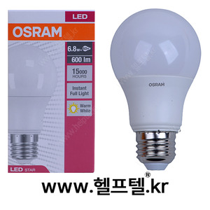 오스람 LED 벌브 램프 CLA60 6.8W/827 2700K 전구색